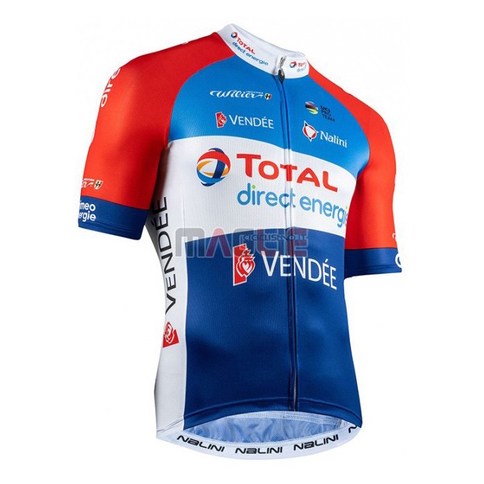 Maglia Direct Energie Manica Corta 2020 Rosso Blu